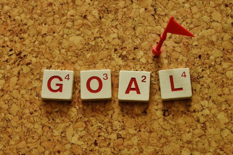 GOAL 이라고 써져 있는 블럭
