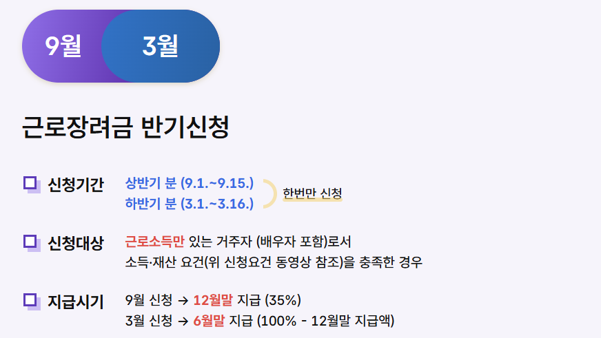 근로장려금 반기신청