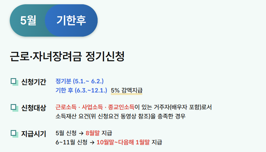 근로장려금 정기신청