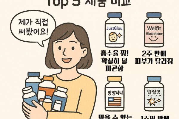 글루타치온 TOP 5 비교 분석! 피부·면역·흡수율까지 완벽 정리 글루타치온 제품 비교
