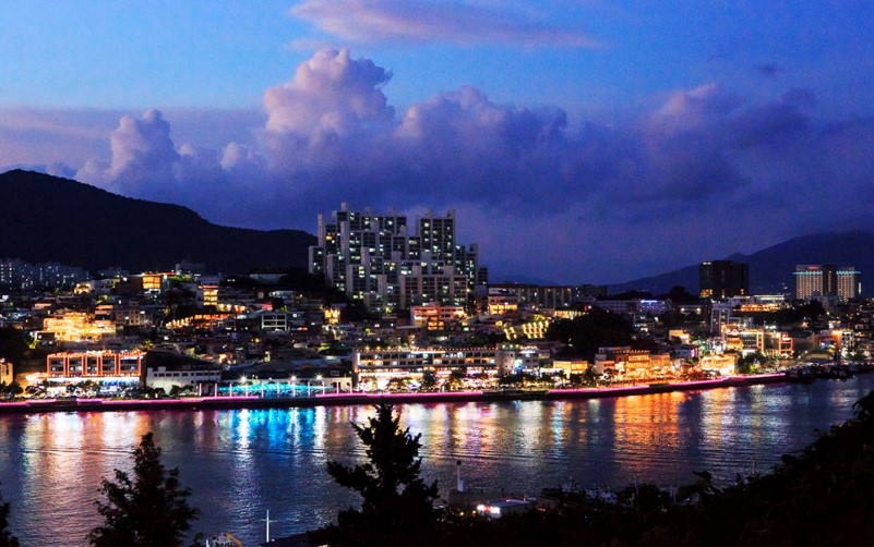 돌산공원을 멀리서 바라본 야경
