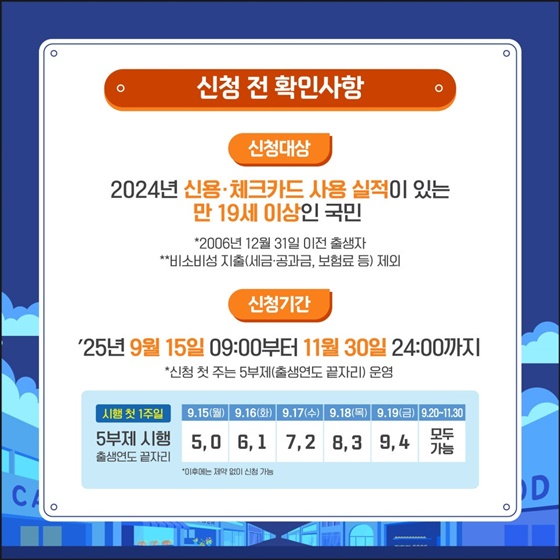 신청 전 확인사항 정리