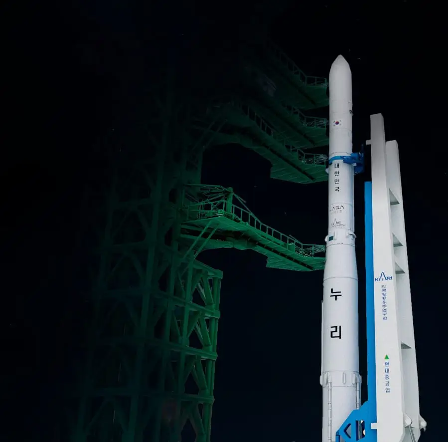 누리호가 설치되어 있는 실제 사진 