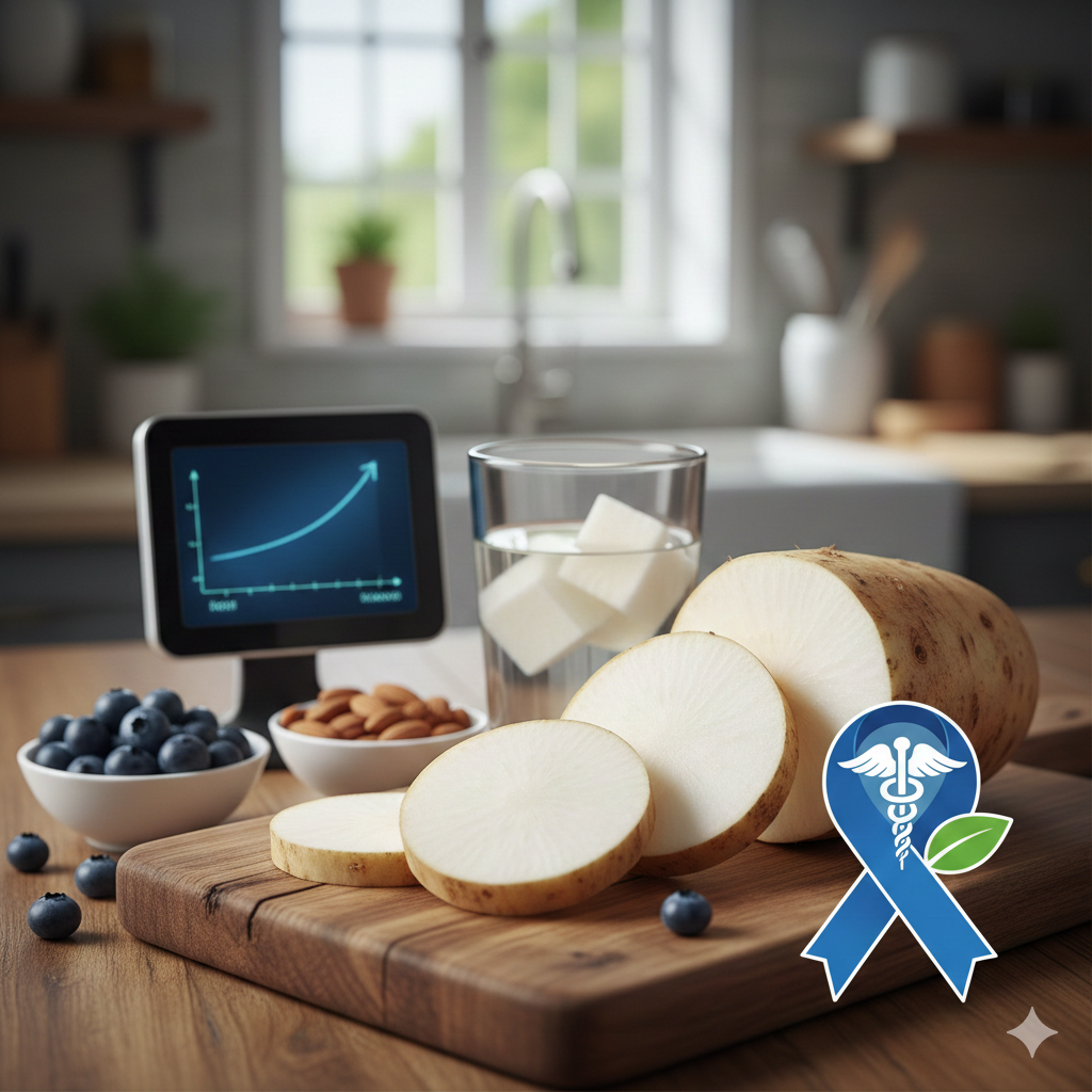 히카마를 도마위에서 반듯하게 자른 모습