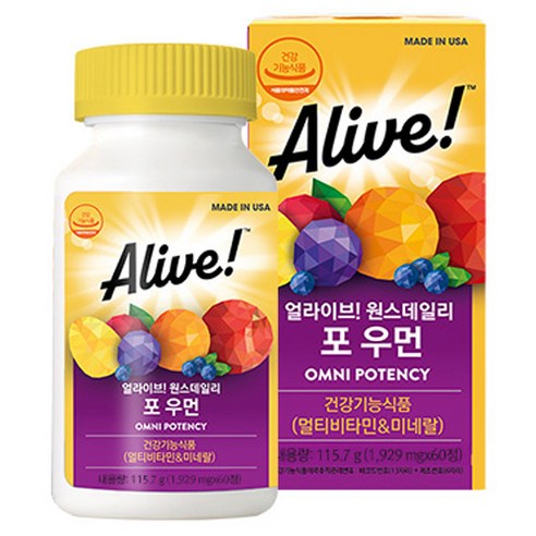 종합비타민 추천 얼라이브 원스데일리 포 우먼 멀티 비타민 60정 1개