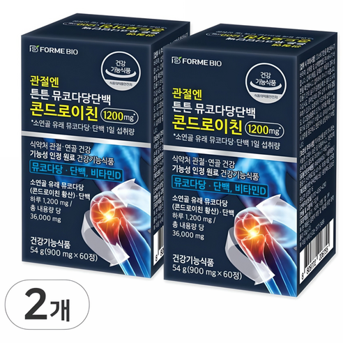 콘드로이친1200 추천 포미바이오 관절엔 콘드로이친 1200 소연골 뮤코다당단백 60정 2개 이미지