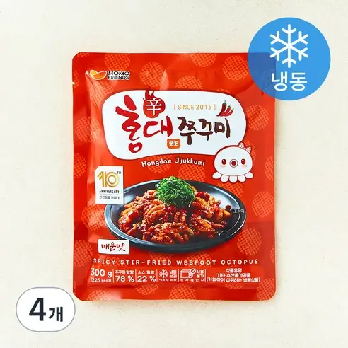 모모프렌즈 홍대쭈꾸미 매운맛 (냉동), 300g, 4개