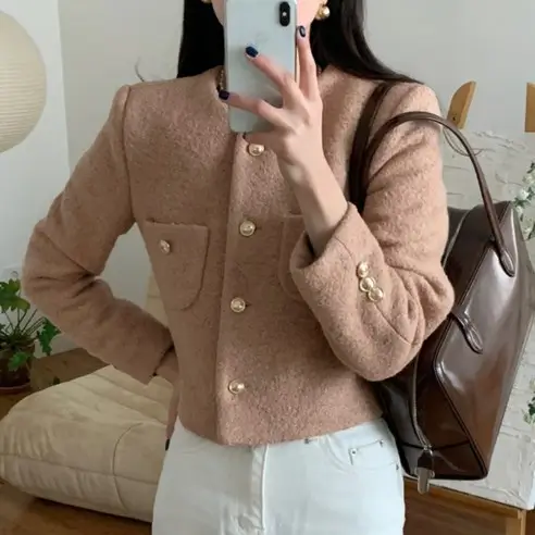 트위드자켓 추천 Best10
10. 패피샵 노카라 부클 트위드자켓