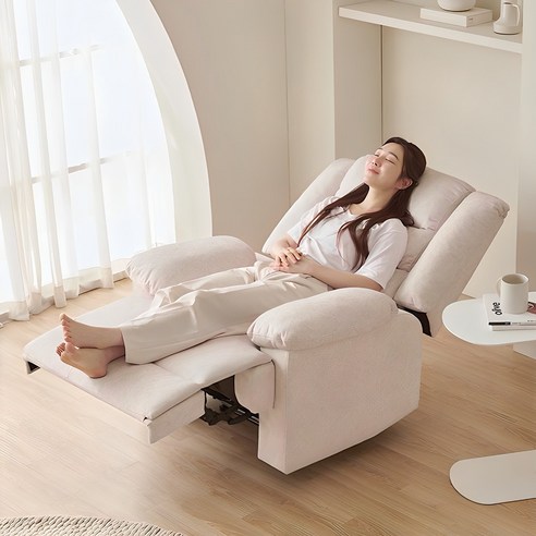 스칸디아 패브릭 1인용 리클라이너 소파 레버타입 헤드쿠션 기능성