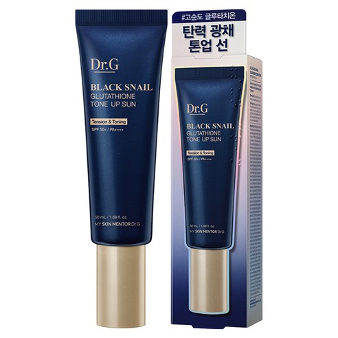 닥터지선크림 블랙 스네일 글루타치온 톤업 수분 광채 SPF50+