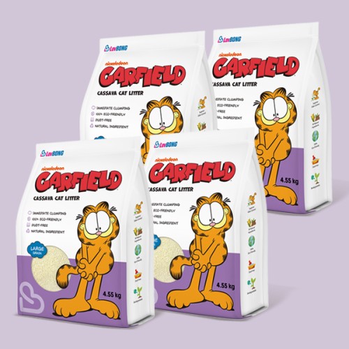 프리미엄 카사바 고양이 모래 추천 가필드 굵은입자 4.55kg 4개 사막화방지