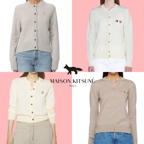 메종키츠네 여성가디건 폭스헤드 더블폭스 베이비폭스 볼드폭스 트리컬러