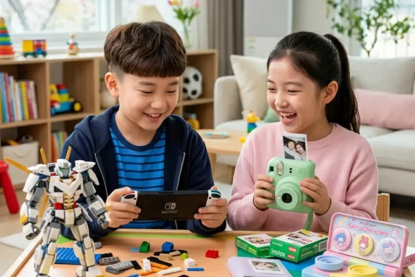 2026년 초등학생 어린이날 인기 선물 TOP 5 추천 이미지 (닌텐도 스위치, 레고, 즉석카메라, 드론, 뱃지메이커)