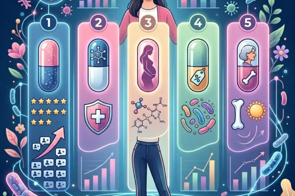 2026년 여성 질유산균 추천 TOP 5 제품(피토틱스, 지노프레쉬, 세티밀 등) 비교 분석 인포그래픽 이미지