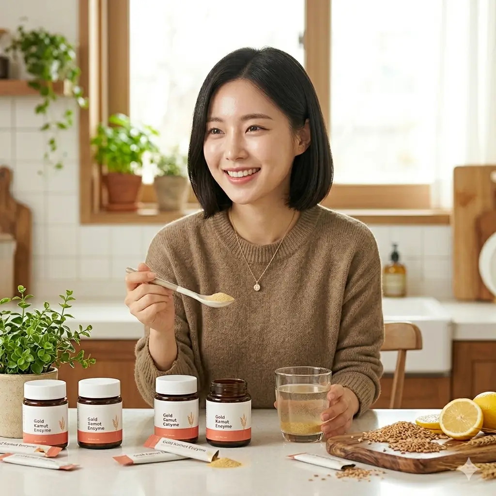 다양한 골드카무트효소 인기 제품군을 정렬하고 성분 비교 정보를 강조한 추천 가이드 대표 이미지